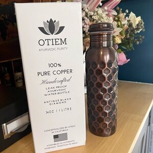 Otiem Antique Black Diamond Copper Water Bottle